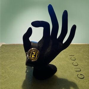 Fendi | Accessories | Watches | Women’s Watch with Black Band and Gold Dial